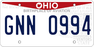 OH license plate GNN0994
