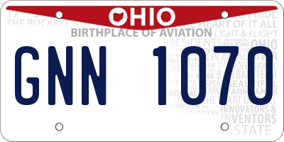 OH license plate GNN1070