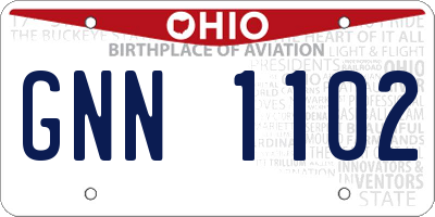 OH license plate GNN1102