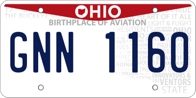 OH license plate GNN1160