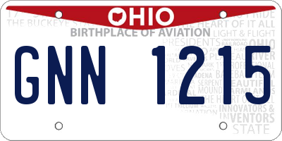 OH license plate GNN1215
