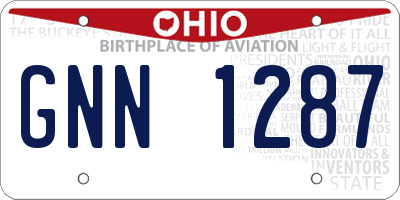 OH license plate GNN1287