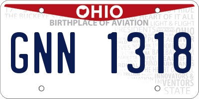 OH license plate GNN1318