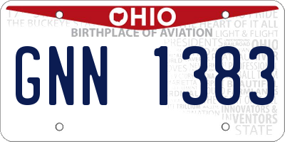OH license plate GNN1383