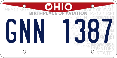 OH license plate GNN1387