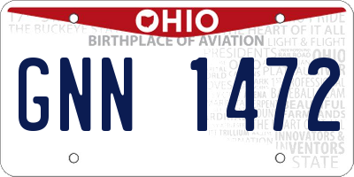 OH license plate GNN1472