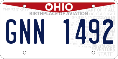 OH license plate GNN1492