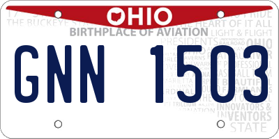 OH license plate GNN1503