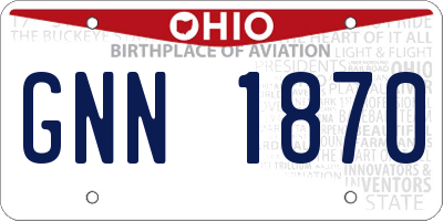 OH license plate GNN1870