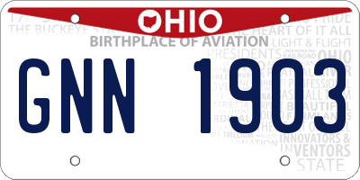 OH license plate GNN1903