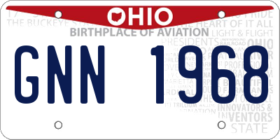 OH license plate GNN1968
