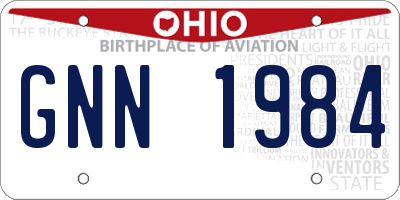 OH license plate GNN1984