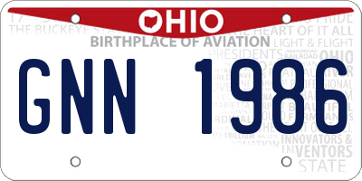 OH license plate GNN1986
