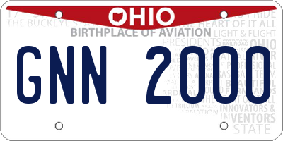OH license plate GNN2000