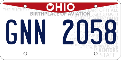 OH license plate GNN2058