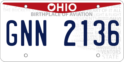 OH license plate GNN2136