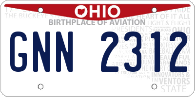 OH license plate GNN2312