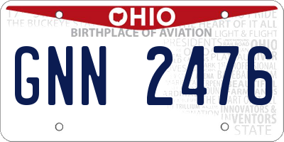OH license plate GNN2476