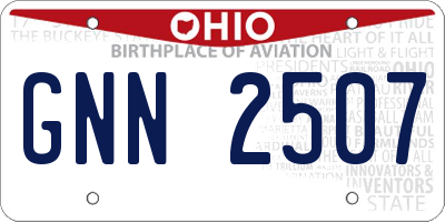 OH license plate GNN2507