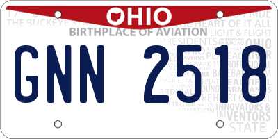OH license plate GNN2518