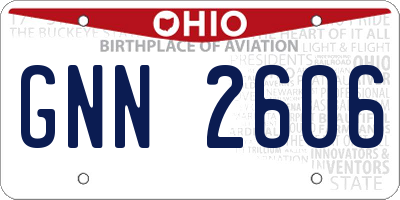 OH license plate GNN2606