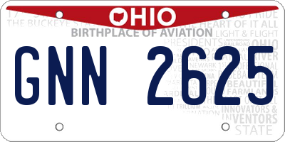OH license plate GNN2625