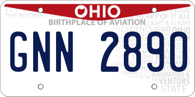 OH license plate GNN2890