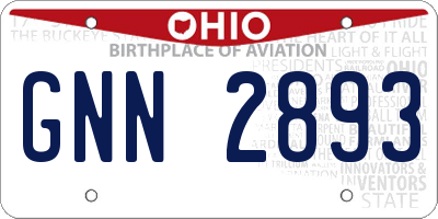 OH license plate GNN2893
