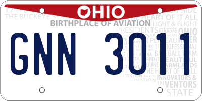 OH license plate GNN3011