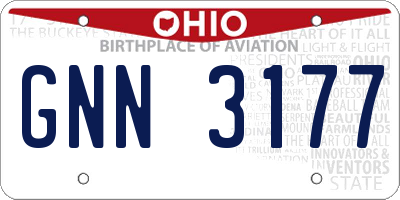 OH license plate GNN3177