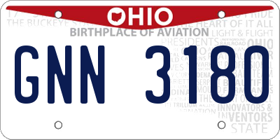 OH license plate GNN3180