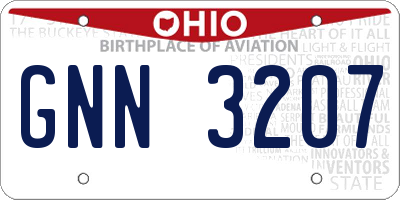 OH license plate GNN3207