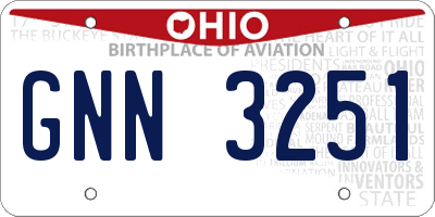 OH license plate GNN3251