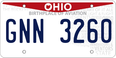 OH license plate GNN3260