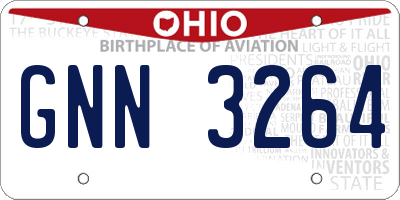 OH license plate GNN3264