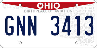 OH license plate GNN3413