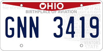 OH license plate GNN3419