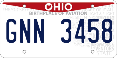 OH license plate GNN3458