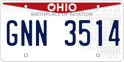 OH license plate GNN3514