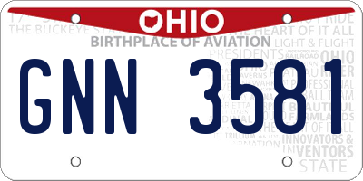 OH license plate GNN3581