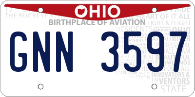 OH license plate GNN3597