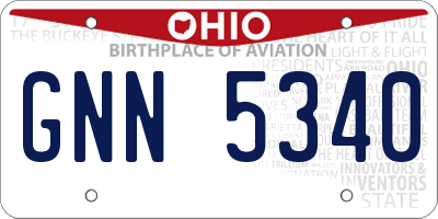 OH license plate GNN5340