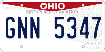 OH license plate GNN5347