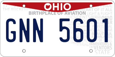 OH license plate GNN5601