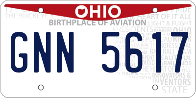 OH license plate GNN5617