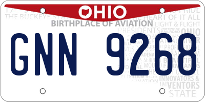 OH license plate GNN9268