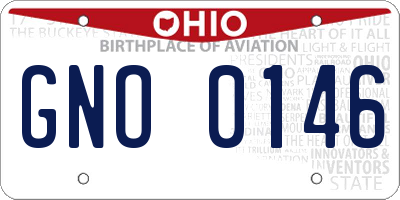 OH license plate GNO0146