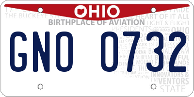 OH license plate GNO0732