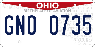 OH license plate GNO0735