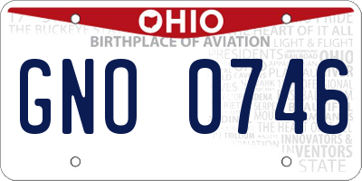 OH license plate GNO0746
